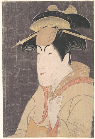 中山富三郎在话剧《片内纪柳花》中饰演宫城野 Nakayama Tomisaburō as Miyagino in the Play “Katakiuchi Noriyaibanashi” (1794)，东洲斋写乐