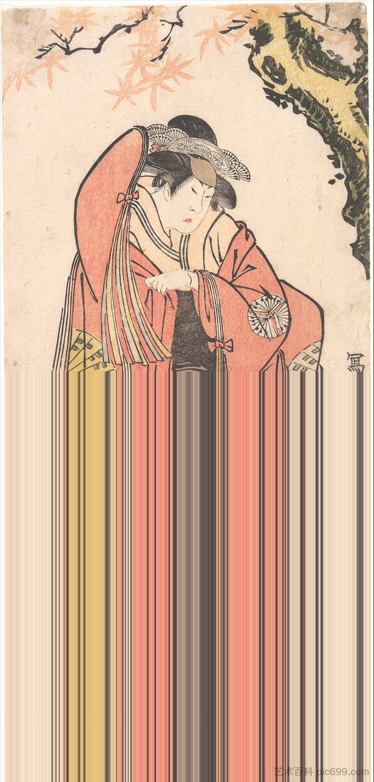 演员 榊山三五郎二世 饰 美奇纳加的女儿大田公主 Actor Sakakiyama Sangoro II as Michinaga's Daughter Princess Otae (1795)，东洲斋写乐
