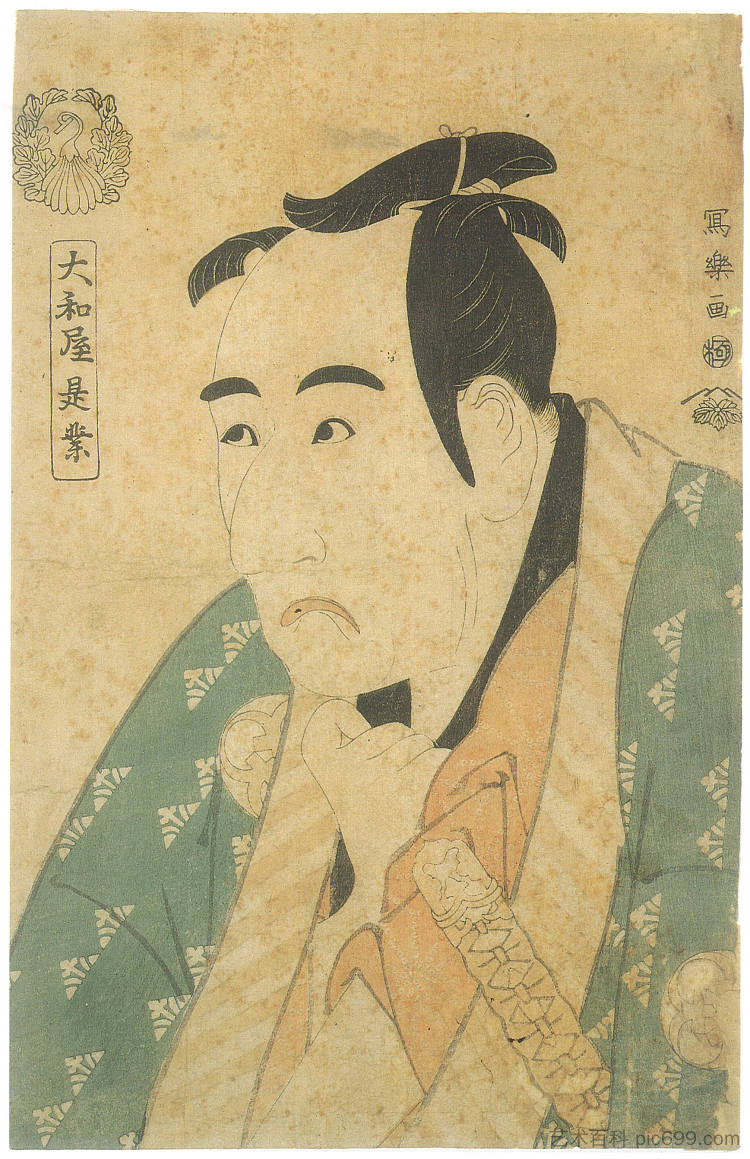 磐堂光五郎二世 饰 男仆久贺平 Bandō Mitsugorō II as the manservant Kugahei (1795)，东洲斋写乐