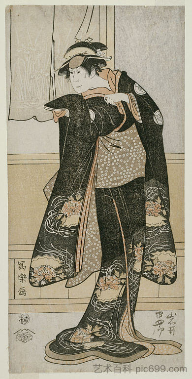 岩井半四郎四世 饰 大田,镰仓稻村崎大比奈的女儿,实际上是菊水,楠木正重的妻子 Iwai Hanshirō IV as Otoma, Daughter of Ohina from Inamuragasaki in Kamakura, actually Kikusui, the wife of Kusunoki Masashige (1795),东洲斋写乐