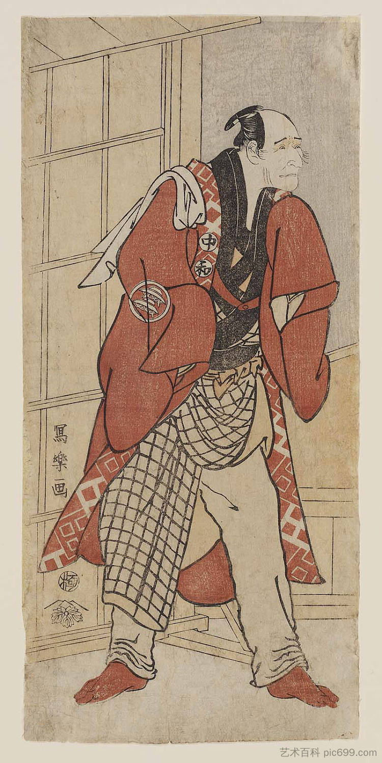 中岛和田右卫门 I 饰 三河原之治 Nakajima Wadaemon I as Migawari no Jizō (1794)，东洲斋写乐