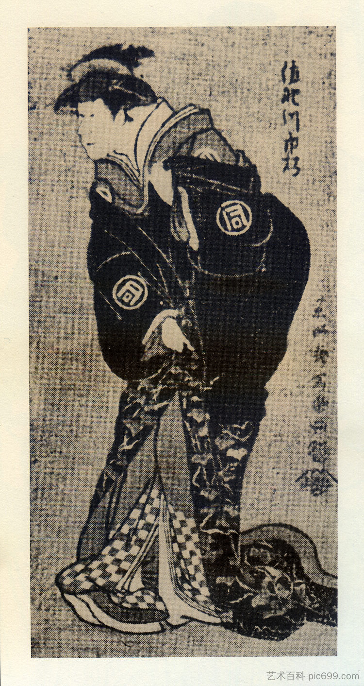 佐野川市松三世 饰 关之户,福和弁左卫门之妻 Sanokawa Ichimatsu III as Sekinoto, wife of Fuwa Benzaemon (1794),东洲斋写乐