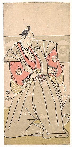 歌舞伎 演员 泽村宗十郎三世 饰 苏加十郎 Kabuki Actor Sawamura Sōjūrō III as Soga Jūrō Sukenari (1794)，东洲斋写乐