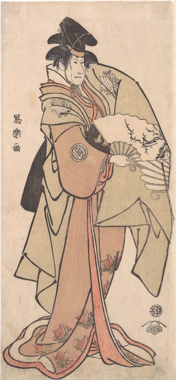 歌舞伎 演员 濑川菊之城三世 饰 伪装成大和万岁 Kabuki Actor Segawa Kikunojō III as the Shirabyōshi Hisakata Disguised as Yamato Manzai (1794)，东洲斋写乐