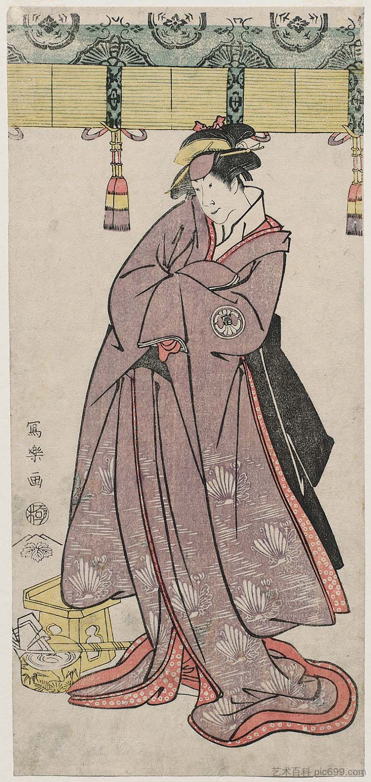 濑川富三郎二世 饰 大友家的女仆若草，实际上是是枝裕和亲王 Segawa Tomisaburō II as the Ōtomo Family's Maid Wakakusa, Actually Prince Koretaka (1794)，东洲斋写乐