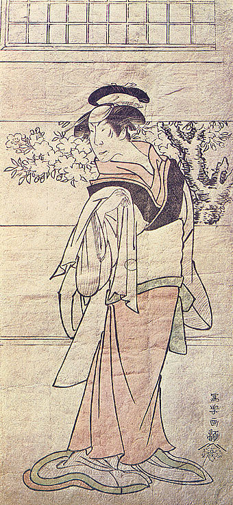 濑川佑次郎二世 饰 女仆音羽羽 Segawa Yūjirō II as the maid Otowa (1794)，东洲斋写乐