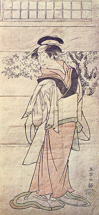 濑川佑次郎二世 饰 女仆音羽羽 Segawa Yūjirō II as the maid Otowa (1794)，东洲斋写乐