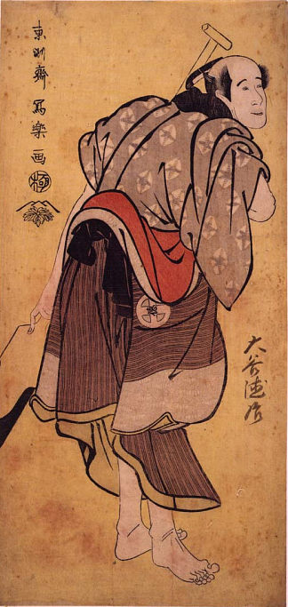 歌舞伎 演员 大谷德治 饰 物语太郎 Kabuki Actor Ōtani Tokuji as Monogusa Tarō (1794)，东洲斋写乐