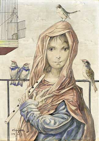 布列塔尼女人 Breton Woman (1956)，藤田嗣治