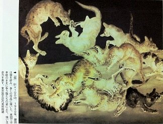 猫打架 Cat fight (1940)，藤田嗣治
