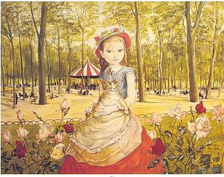 公园里的女孩 Girl in the park (1957)，藤田嗣治