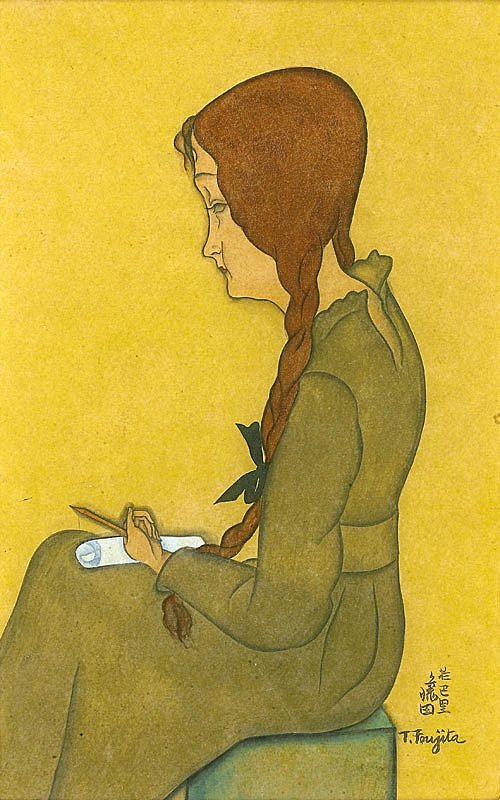 坐着的年轻女子 Jeune femme assise (1917)，藤田嗣治