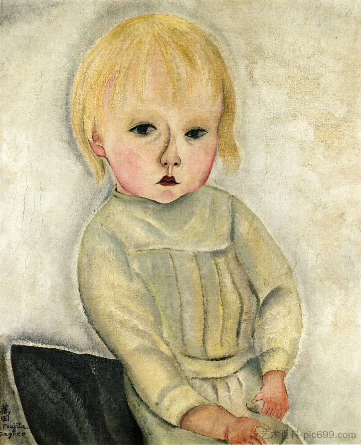 一个小女孩的肖像 Portrait of a Little Girl (1918)，藤田嗣治