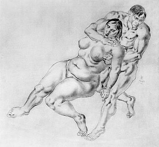女人和男人 Woman and man (1928)，藤田嗣治