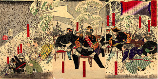 鹿儿岛的日军战争 Japanese war in Kagoshima (1879)，月冈芳年