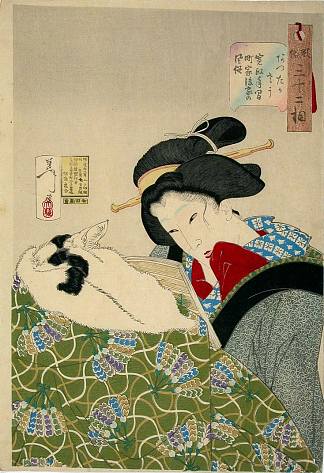 看起来很温暖——关西时代都市寡妇的模样 Looking warm – The Appearance of an Urban Widow of the Kansei era，月冈芳年