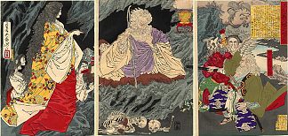 幽灵三联画 The Ghost Triptych，月冈芳年