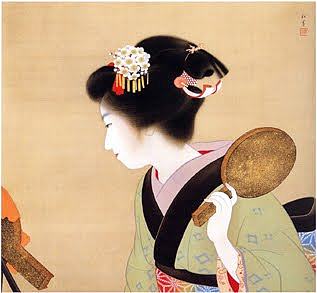 发型（押通法师） Coiffure (Oshidori-mage) (1935)，上村松园