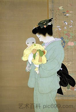 母亲与孩子 Mother and Child (1934)，上村松园