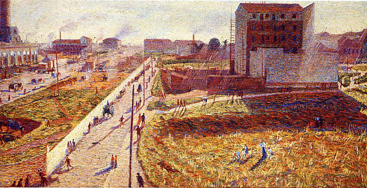 罗马门的工厂 Factories At Porta Romana (1910; Italy  )，翁贝托·薄邱尼