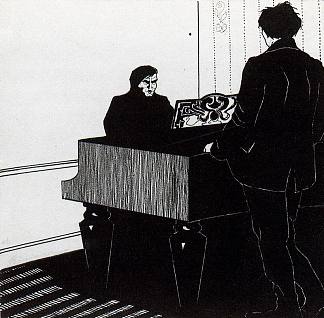 钢琴家和听众 Pianist and Listener (1908; Milan,Italy                     )，翁贝托·薄邱尼