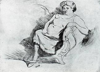坐着的女人 Seated woman (c.1908; Milan,Italy                     )，翁贝托·薄邱尼