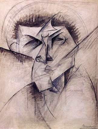 研究雕塑“头部的空洞和完整的抽象” Study for sculpture ‘Empty and full abstracts of a head’ (1912; Milan,Italy                     )，翁贝托·薄邱尼