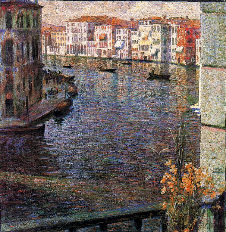 威尼斯的大运河 The Grand Canal in Venice (1907; Venice,Italy  )，翁贝托·薄邱尼