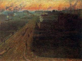 黄昏 Twilight (1909; Milan,Italy                     )，翁贝托·薄邱尼