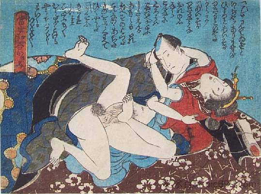 棕色蒲团 The Brown Futon (1835)，歌川国贞