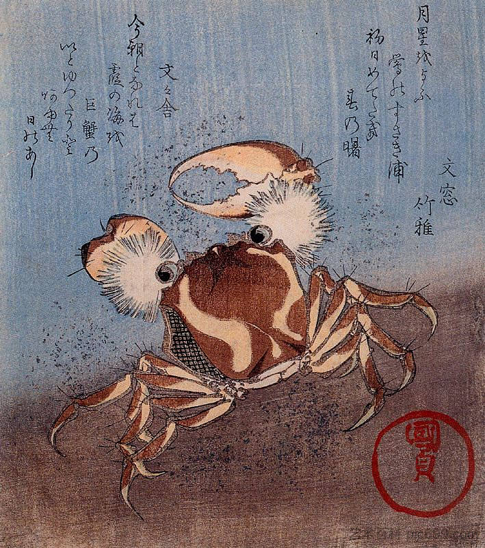 海边的螃蟹 A Crab on the Seashore，歌川国贞