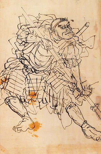 弁庆手持戟 Benkei holdin a halberd，歌川国芳