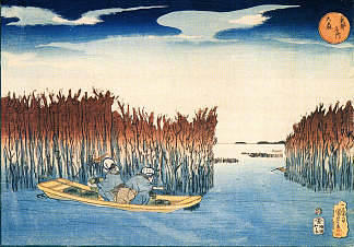 奥马里的海藻采集者 Seaweed Gatherers at Omari (c.1833)，歌川国芳