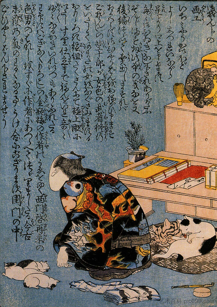 顺嘎专辑自画像 Self-portrait of the Shunga album，歌川国芳