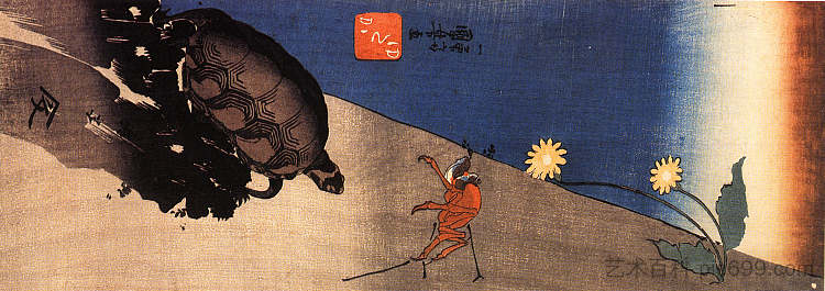 海龟和螃蟹 Turtle and crab，歌川国芳