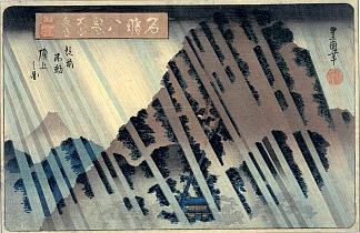 夜雨在大山 Night Rain on Oyama (c.1830)，目歌川豊国二代