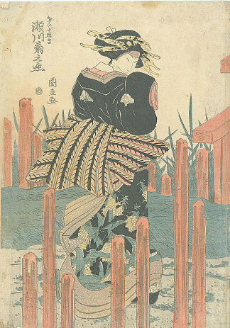 濑川菊之城V 饰 恩纳加塔 Segawa Kikunojo V as Onnagata (c.1820)，目歌川豊国二代