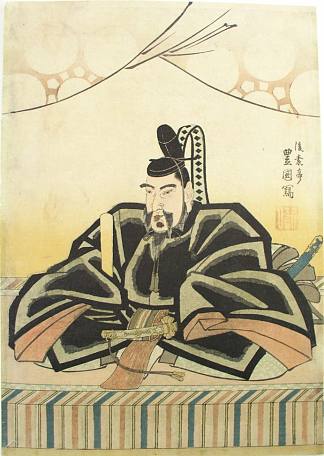 学者菅原道赞 The scholar Sugawara no Michizane (c.1825)，目歌川豊国二代