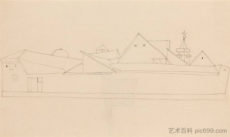 瓦伊达·拉约什 1939 190x310mm 纸本铅笔 Vajda Lajos 1939 190x310mm Pencil on Paper (1939)，瓦贾达拉霍斯