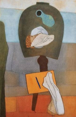 拉约什·瓦伊达·阿兹塔尔静物画，1934年，纸本帕斯特尔89.8×62.4厘米 Vajda Lajos Aztali Csendélet 1934, Pastell on Paper 89.8×62.4cm (1934)，瓦贾达拉霍斯