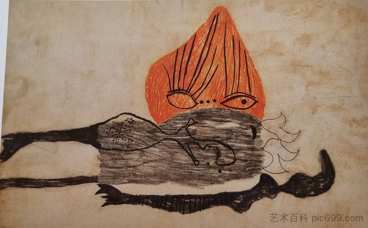 瓦伊达·拉约什 火焰之眼 1938年 纸本粉彩 63.2x92.2cm Vajda Lajos Flame Eye, 1938, Pastel on Paper, 63.2x92,2cm (1938)，瓦贾达拉霍斯