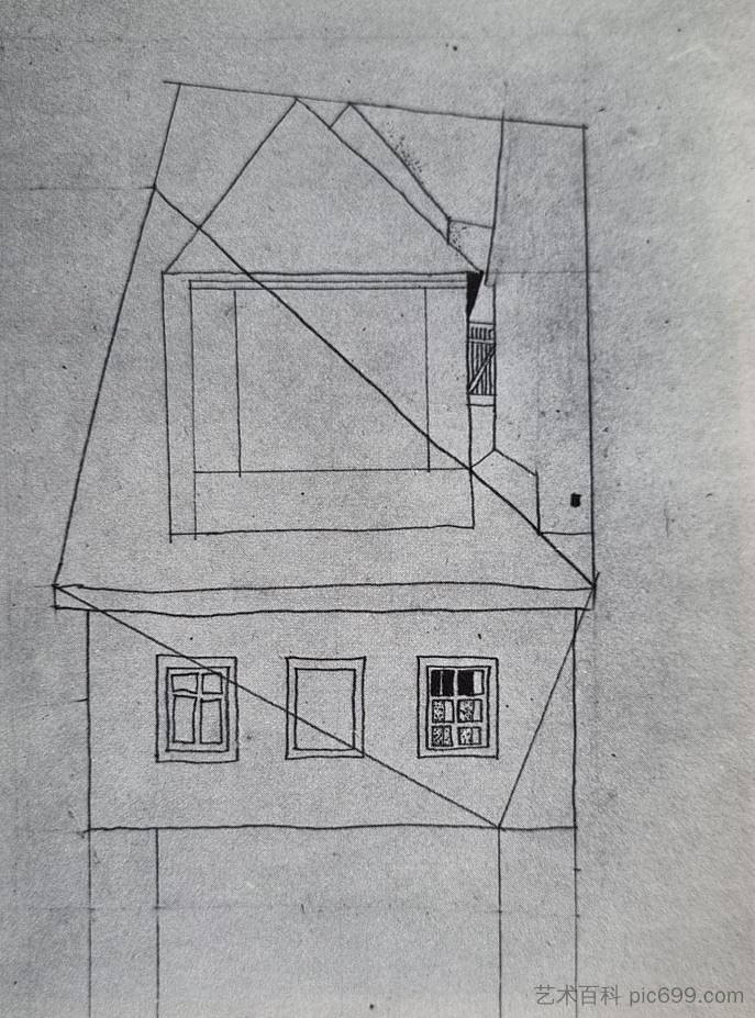 拉约什瓦伊达房屋立面与横截面，1936年 Vajda Lajos Házhomlokzat Keresztmetszetekkel 1936，瓦贾达拉霍斯