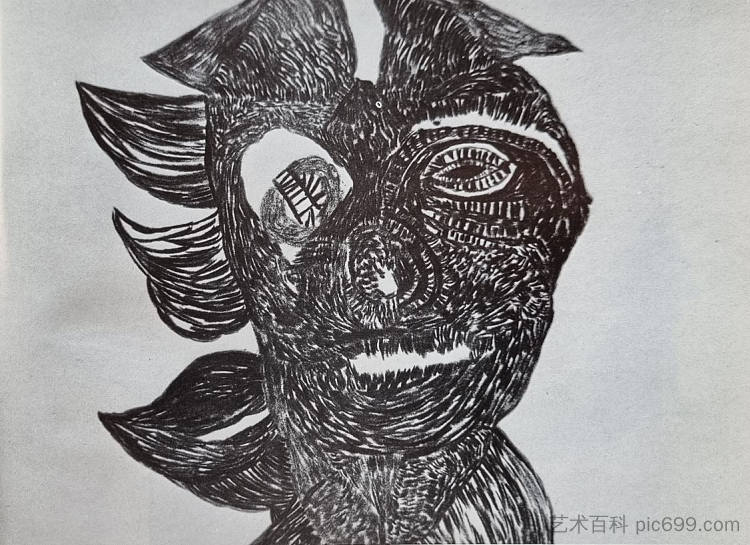 拉约什·瓦伊达，印度人头像，1940年 Vajda Lajos Indián Fej 1940 (1940)，瓦贾达拉霍斯