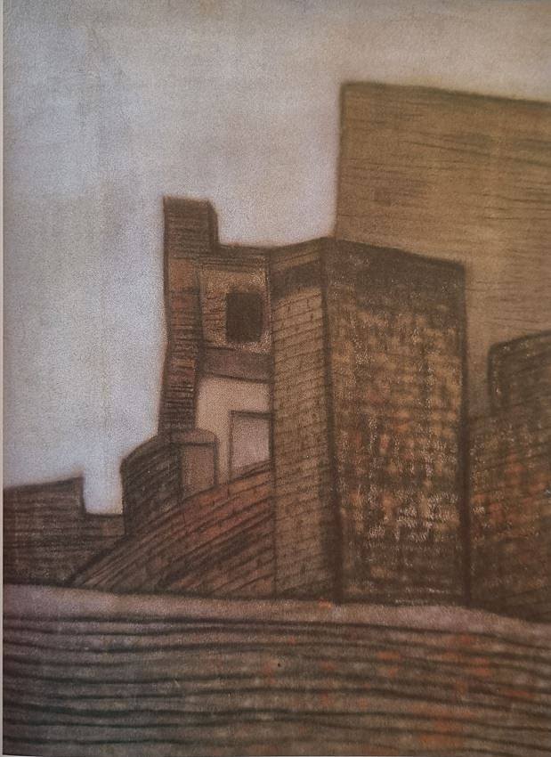 拉约什·瓦伊达烟囱，1928年 纸本帕斯特尔，545x415mm Vajda Lajos Kémények, 1928 Pastell on Paper, 545x415mm (1928)，瓦贾达拉霍斯