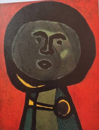 瓦伊达·拉约什 瓜头 1936年 纸板上的奥利 53.5x47cm Vajda Lajos Melon Head, 1936, Oli on Carboard, 53,5x47cm (1936)，瓦贾达拉霍斯