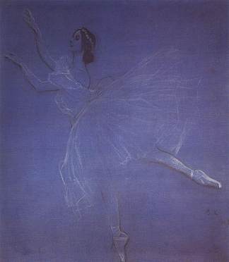 芭蕾舞剧《西尔菲德》中的安娜·巴甫洛娃 Anna Pavlova in the Ballet Sylphyde (1909)，瓦伦丁·谢罗夫