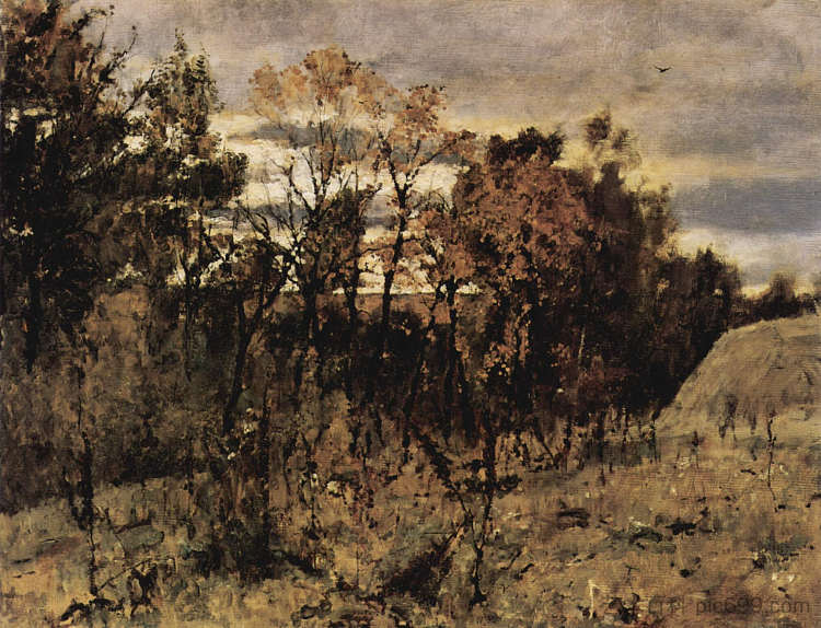 秋天的傍晚。多莫特卡诺沃 Autumn evening. Domotkanovo (1886)，瓦伦丁·谢罗夫