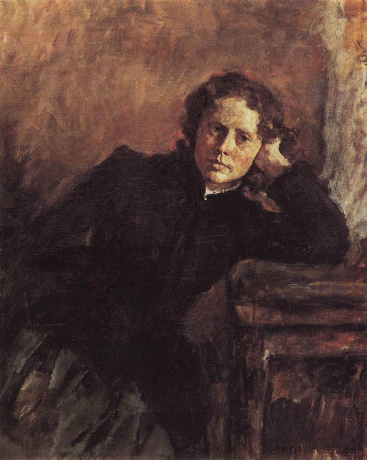 靠窗。奥尔加·特鲁布尼科娃的肖像 By the Window. Portrait of Olga Trubnikova (1885)，瓦伦丁·谢罗夫