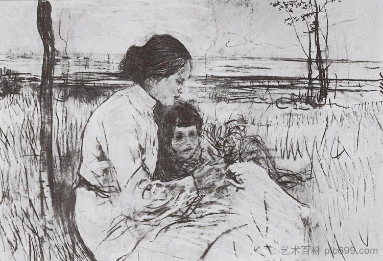 艺术家的孩子。奥尔加和安东·谢罗夫 Children of the artist. Olga and Anton Serov (1906)，瓦伦丁·谢罗夫