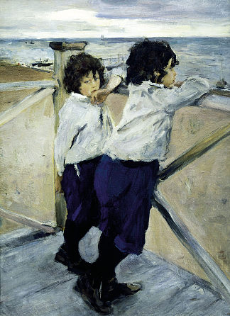 孩子。萨沙和尤拉·谢罗夫 Children. Sasha and Yura Serov (1899)，瓦伦丁·谢罗夫